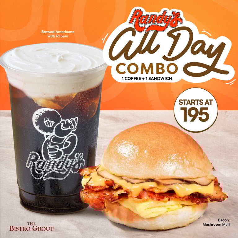 Randy’s Better Value Than Ever Before — Sandwich + Coffee Starting at Only P195