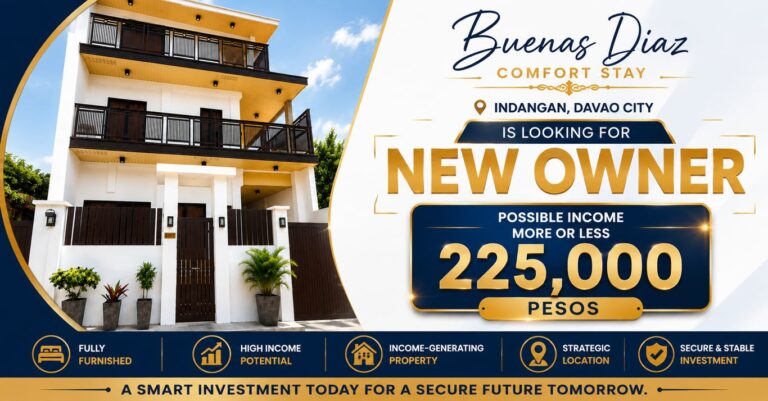 Buenas Diaz Comfort Stay Indangan Seeks New Owner: A Turnkey 3-Storey Rental Business in Davao City Hits the Market