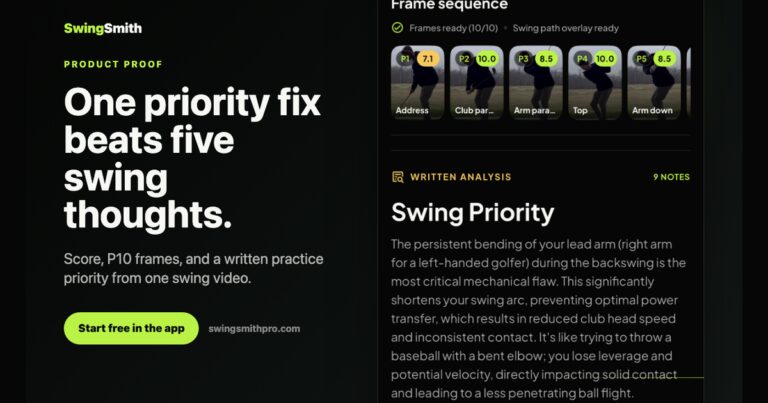 SwingSmith Launches AI Golf Swing Analyzer App for iOS and Android Golfers